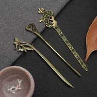 new classical chinese style bronze ladies hairpin hanfu accessories fashion simple alloy plate hair tools hair accessories