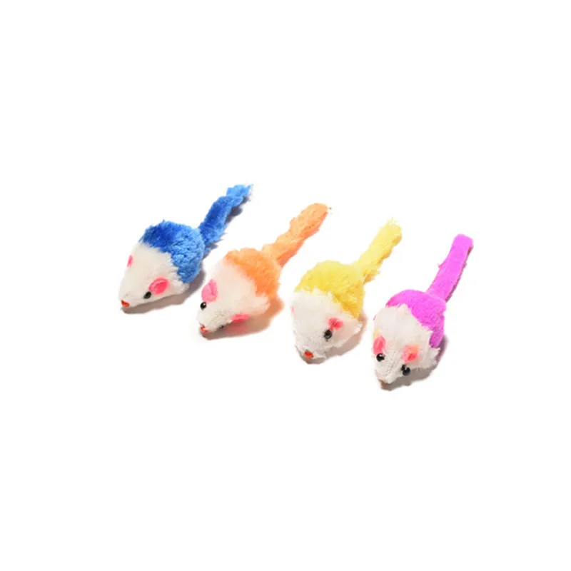 1pcs Color Random 1 шт./10 шт./лот, разноцветные мини-игрушки для кошек, плюшевые Ложные игрушки для кошек, котенок, животные, забавные игровые изделия для домашних кошек, товары для кошек - Цвет: 1pcs Color Random
