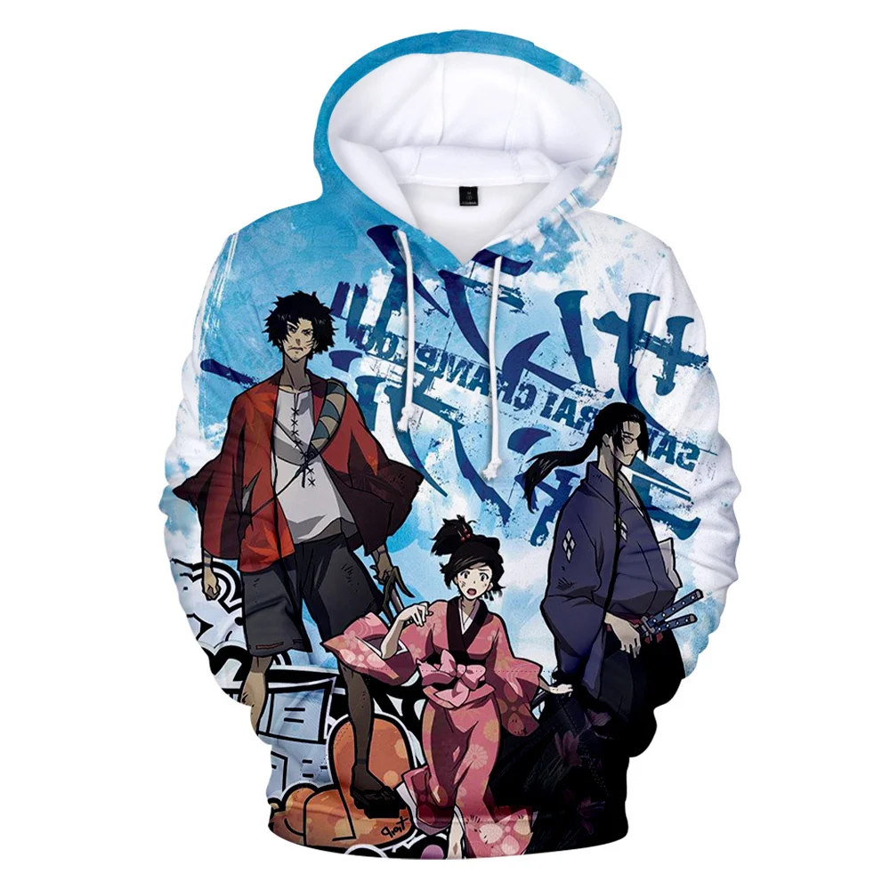 Толстовка унисекс с капюшоном мультяшный Самурай шамплоо тренировочные штаны 3D