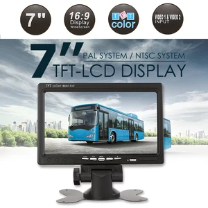 car monitor 7 inch tft lcd display 2 way video input palntsc monitor 12v for auto rearview home security surveillance camera free global shipping