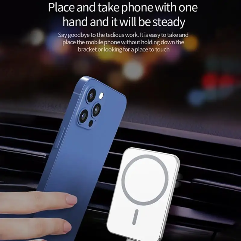 

15w Magnetic Car Wireless Charger Qi Fast Charging Mount Air Vent Phone Stand For Iphone 12 ProMax 12Mini Magsafe Car Holder