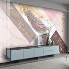 Papel де Parede пользовательские 3D настенные росписи Современные Простые мраморные обои с перьями гостиная ТВ диван спальня романтический 3D домашний декор