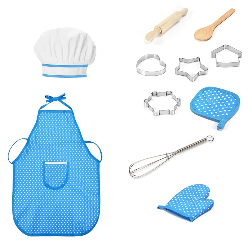 

Kids Cooking and Baking Sets for 3-8 Year Old Kids Toys for Kids Age 3-8 Chef Set and Apron with Oven Mitt