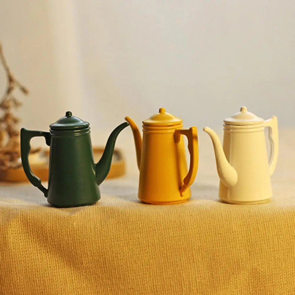 

Exquisite Delicate Mini Miniature Dollhouse Kettle Compact Dollhouse Kettle Smooth Surface for Dollhouse Lovers