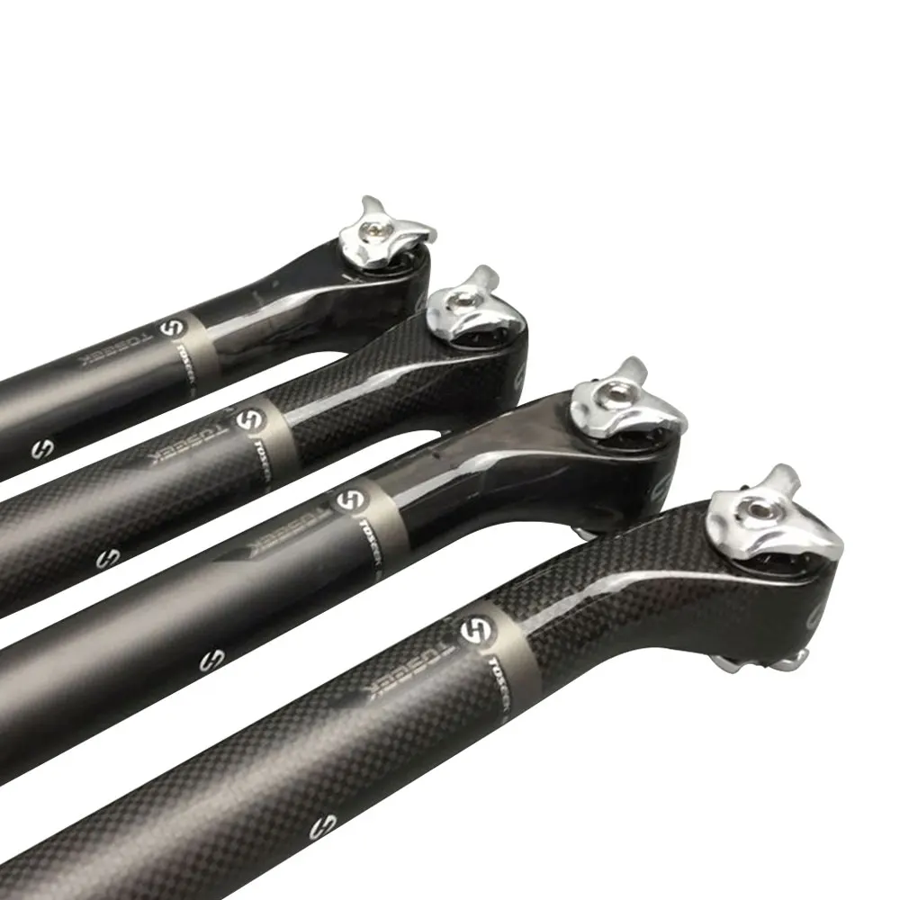 

TOSEEK Mountain Bicycle Carbon Seat post Road Carbon Fibre Bike Seatposts MTB Parts seat tube 5/20 Degree 27.2/30.8/31.6* 400mm