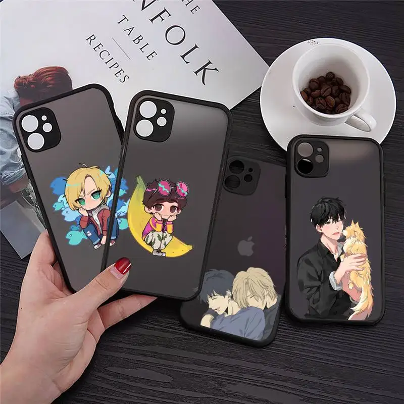 

Banana Fish Phone Case For iPhone 12 11 Mini Pro XR XS Max 7 8 Plus X Matte transparent cover