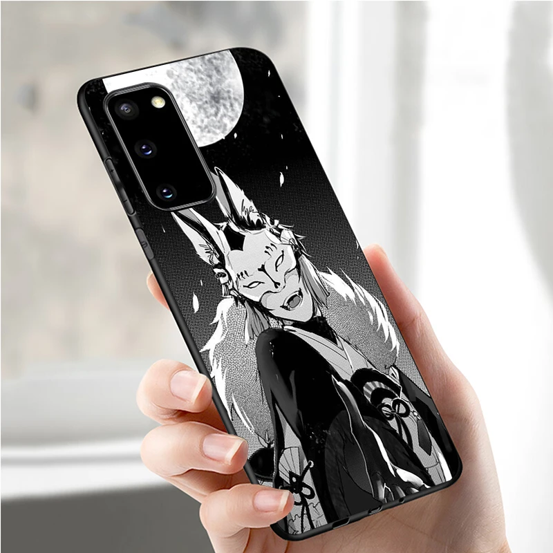 

Japanese Style Anime Fox black Soft phone Case For Samsung S20 S10 S9 S8 S7 edge Plus Lite Note 8 9 10 A6 A7 A8 A9 2018 Cover