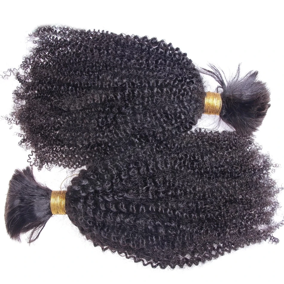 Афро кудрявые вьющиеся человеческие волосы объемные пучки волос для плетения