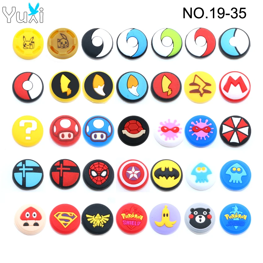 YuXi 2 шт. силиконовый чехол для телефона с рукояткой аналоговых колпачков Joy Con