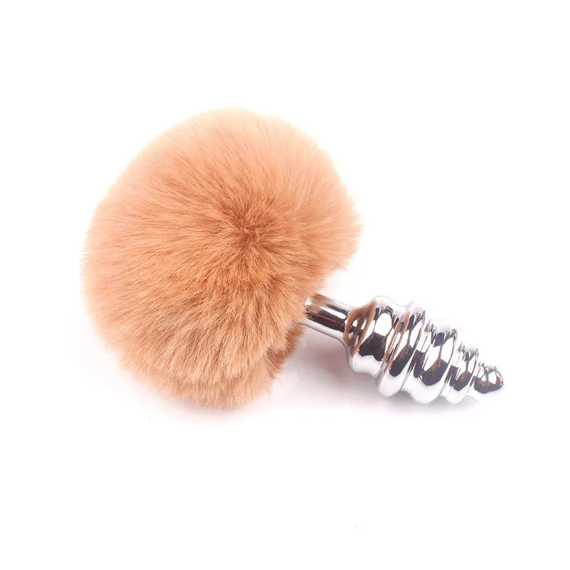 Thread Brown Костюмы для косплея Реквизит Кролик хвост из нержавеющей стали для взрослых дневник Анальная пробка стимуляция двора половой стимулятор игрушки для мастурбации - Цвет: Thread Brown