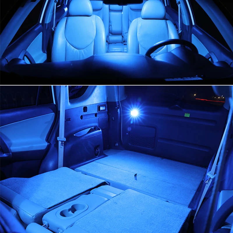 8 шт. белый лед синий светодиодные лампы автомобильные Интерьер Пакет Комплект