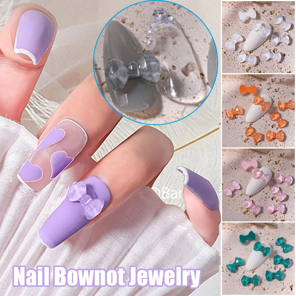 

3D Delicate Candy Colors Water Ripple Bow Ornament Nail Jewelry Bowknot Nail Art Decoration Manicure Accessories