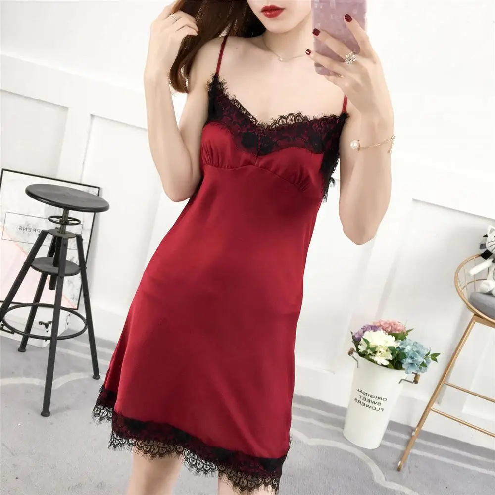 Пикантные женские ночные рубашки кружевное Ночное платье в стиле пэчворк