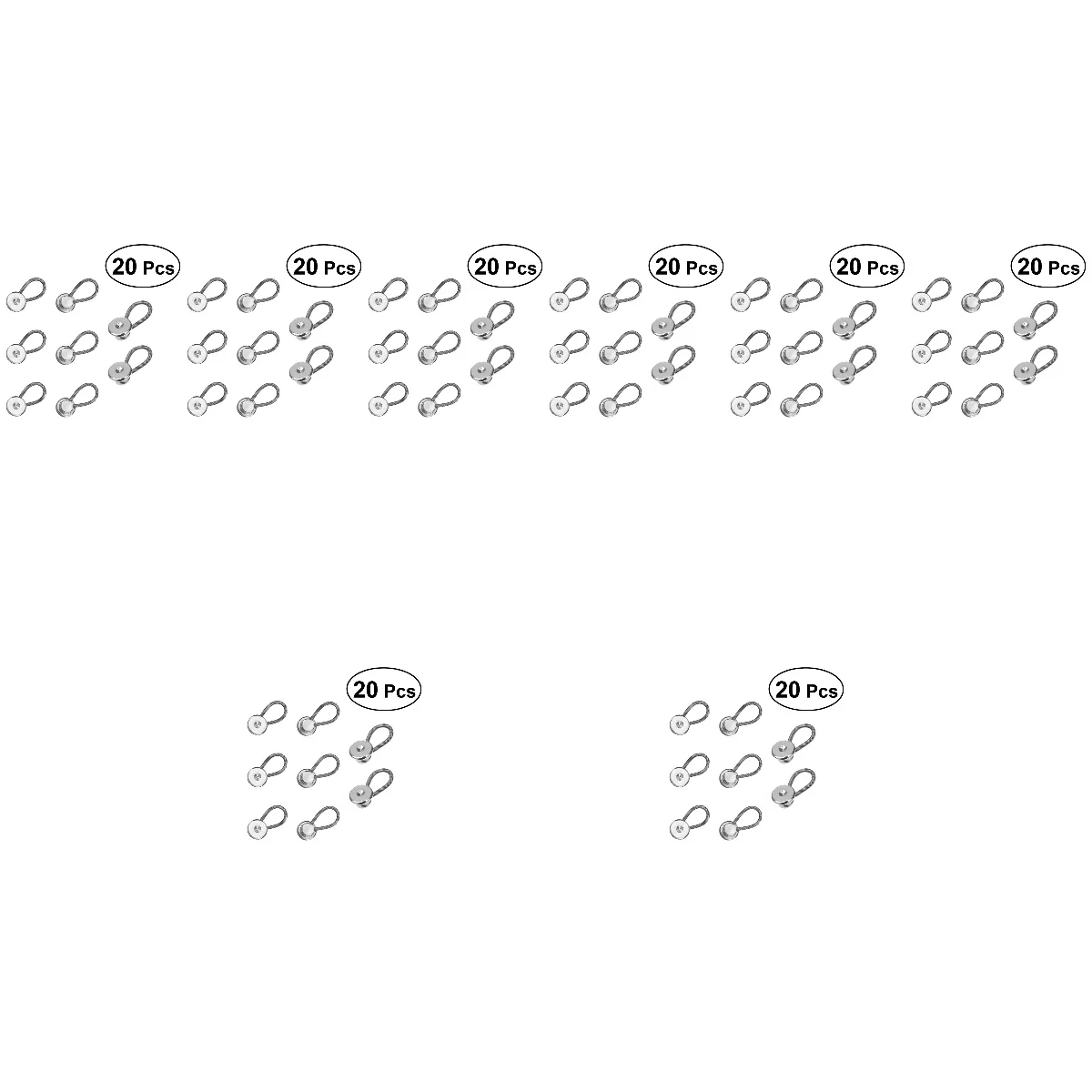 

160 PCS 10MM Metal Elastic Collar Extenders Button Extenders for Shirt Dress Trousers Coat Collars