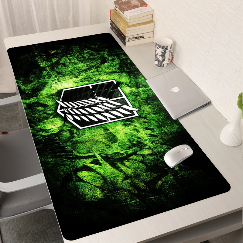 

Attack on Titan Logo Mouse Mats Kawaii Gaming Accessories Mouse Pad Anime Mausepad Keyboards Computer Mousepad Deskmat Play Mat