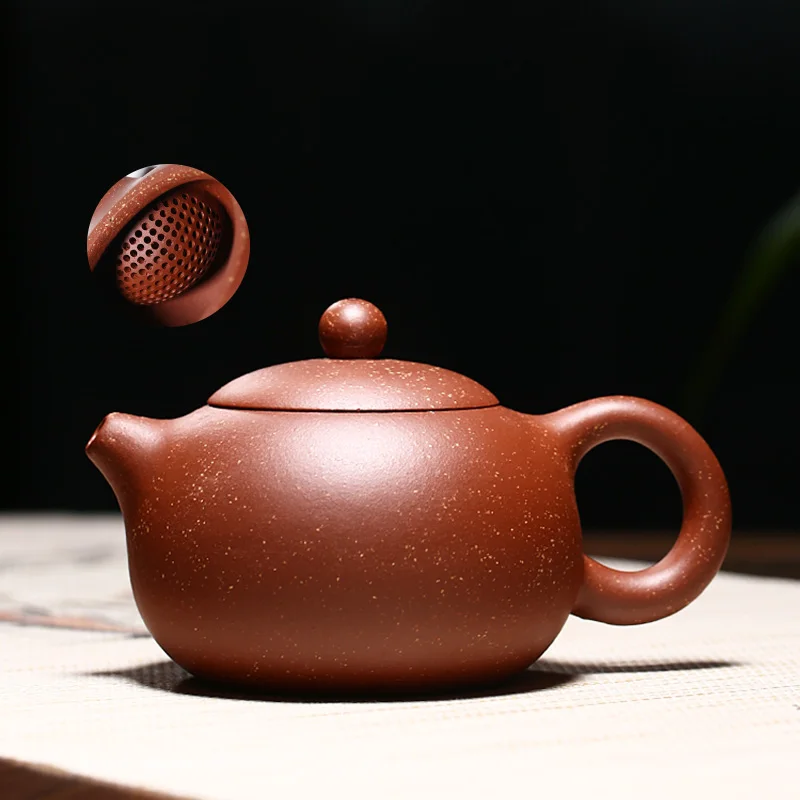 

★Yixing ores are recommended by the pure manual dragon blood sand teapot tea set home office kung fu xi shi