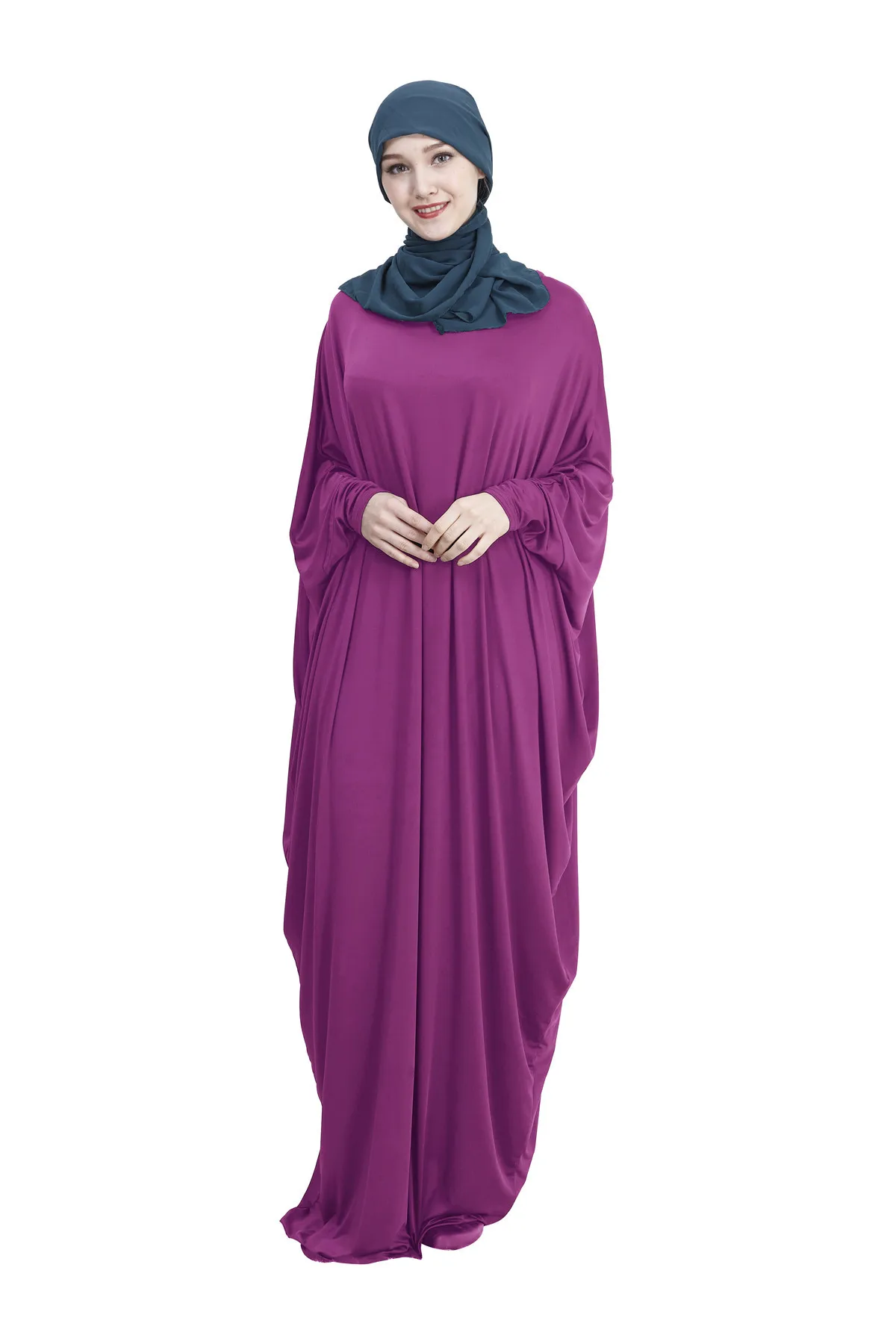Turkey Muslim Abaya Dress Women Batwing Sleeve Moroccan Kaftan Loose Hijab Dresses Prayer Garment Robe Maxi Islamic Clothing |