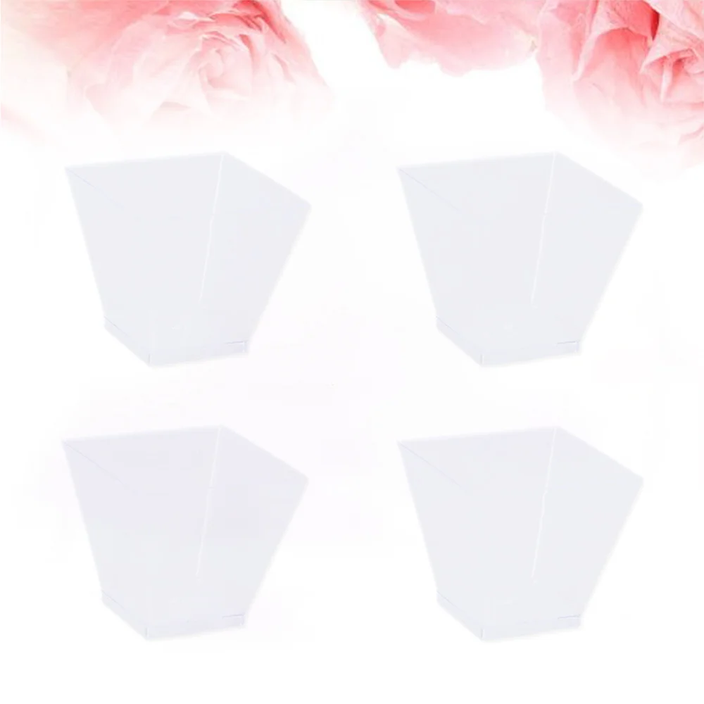 

50PCS 60ml Disposable Portion Cups Clear Portion Transparent Trapezoidal Container for Jelly Yogurt Mousses Dessert