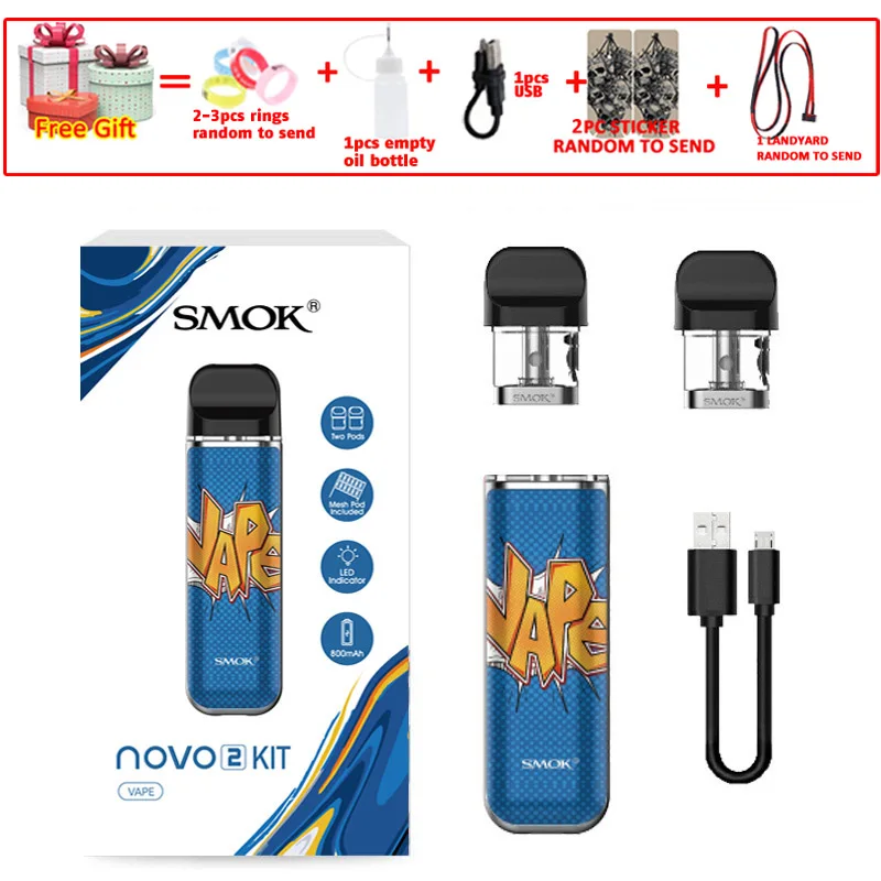 novo2 vape SMOK pod starter kit SMOK novo 2 kit cobra covered vape pen kit с 450 мАч встроенным аккумулятором 2 мл емкость pod system kit - Цвет: novo2 vape