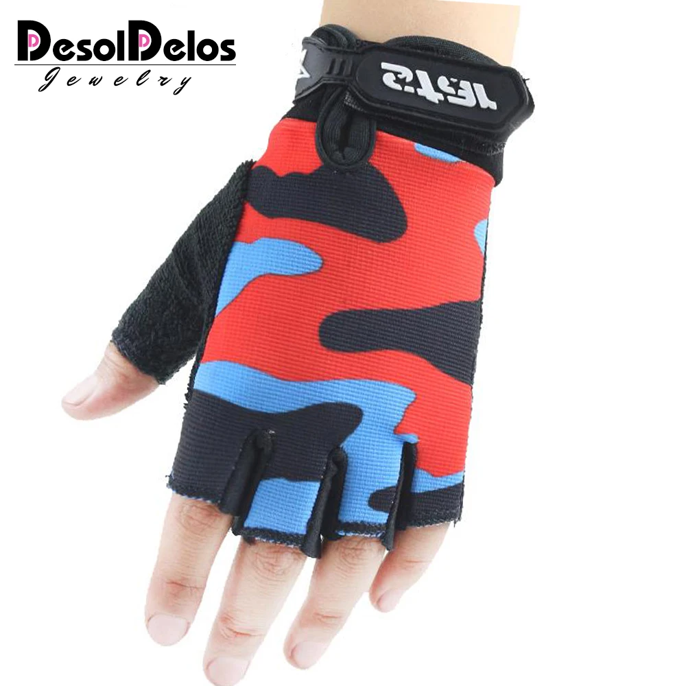 

DesolDelos Fingerless Gloves Parent-child Half Finger Mitten Elastic Camouflage Men Women Kids Sport Not Slip Guante S-XXL