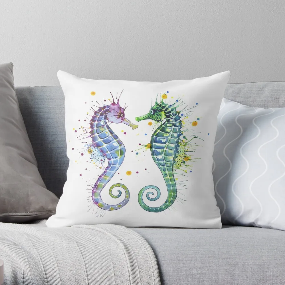 

Guardians of the Sea - Seahorse Throw Pillow Pillowcase Cushion Cover Home Decorative Sofa Pillow Cover Cushion Cover 40x40cm