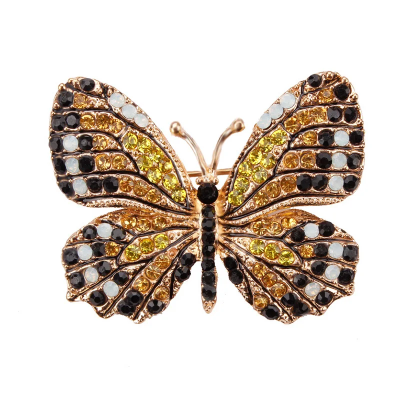 

Big Butterfly Brooch Multicolor Crystal Rhinestones Pins Men And Women Elegant Accessories Pin Brooch Wedding Party Gifts Friend