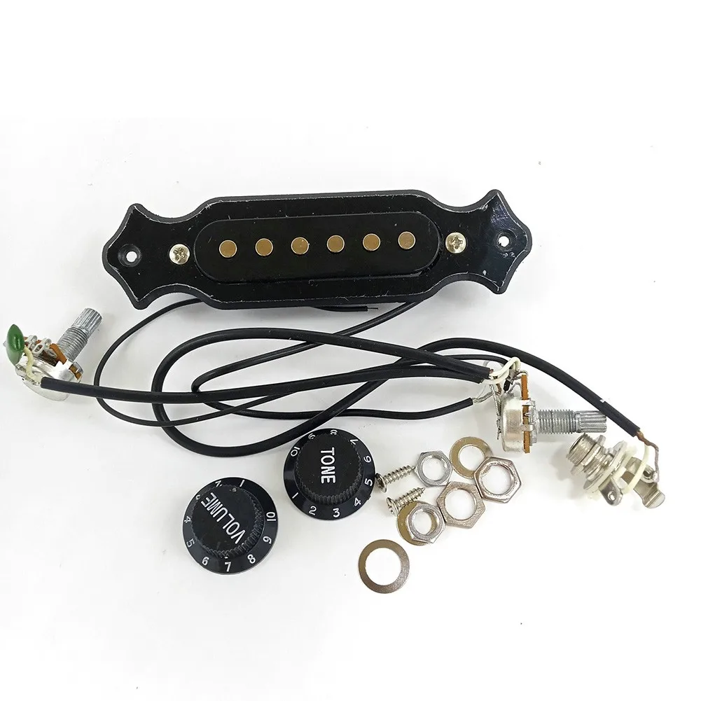

Pre-Wired 6-String Single Coil Electric Guitar Pickup Harness With Volume & Tone 1T1V Adjustment Wired To 500Kohm Mini Tone