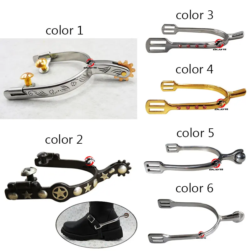 Для женщин 1 пара лошадь Западная Шпоры верховая езда, оборудование для гонок наездник paardensport cheval Резные Цветочные Шпоры A