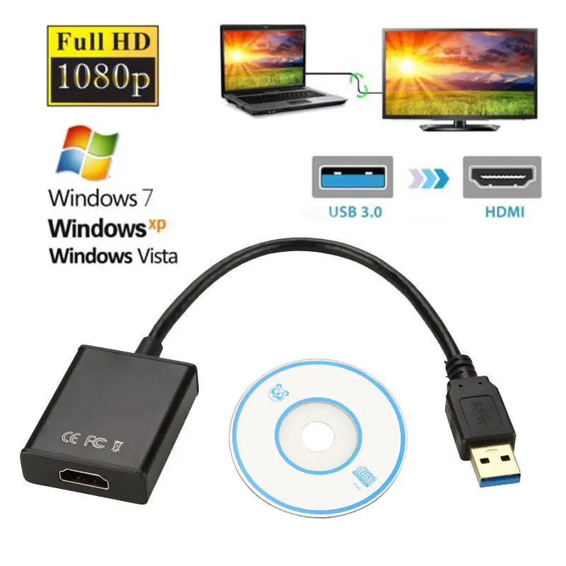 USB 3 0 к HDMI адаптер HD 1080P USB3.0 видео кабель конвертер для Windows 7/8/10 Win10 компьютера