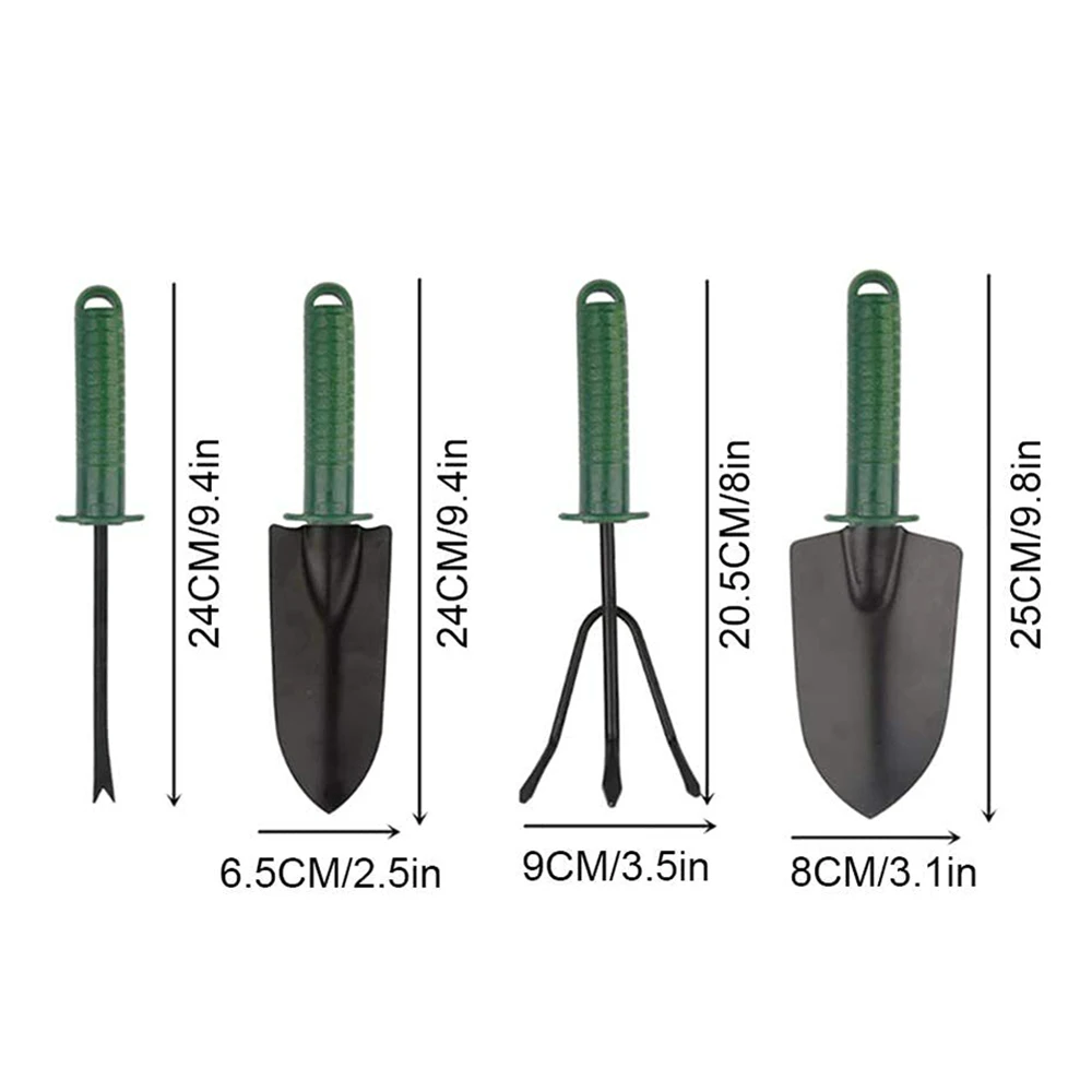 

4PCS Garden Tools Suit Trowel Rake Shovel Heavy Duty Metal Outdoor Ergonomic