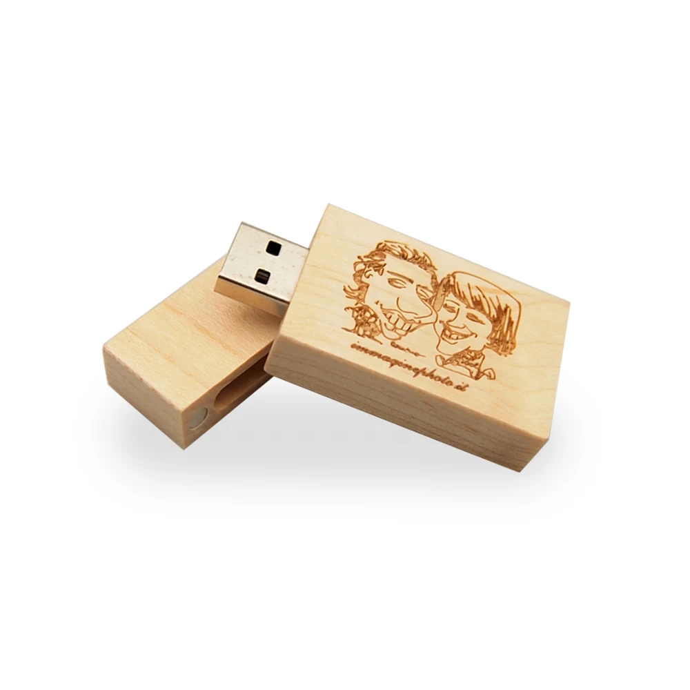 

High Speed USB 2.0 Personalized Custom Logo Wooden USB + Gift Box USB Flash Drive Pendrive 4GB 8GB 16GB 32GB Pen Drive U Disk