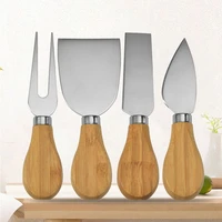 1pcs cheese knife with bamboo handle stainless steel cheese slicer cheese cutter original bamboo handle