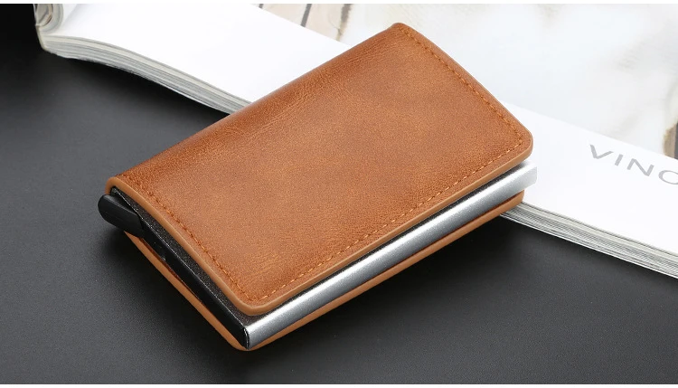 BISI GORO RFID кошелек алюминиевая коробка кредитный держатель для карт всплывающий клатч Чехол для карт тонкий мини кошелек защитный чехол для карт