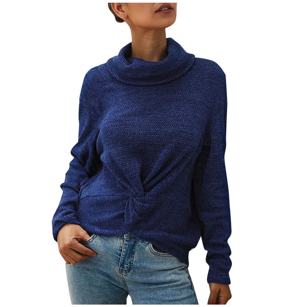 Женский трикотажный свитер с длинным рукавом эластичный свободный пуловер в