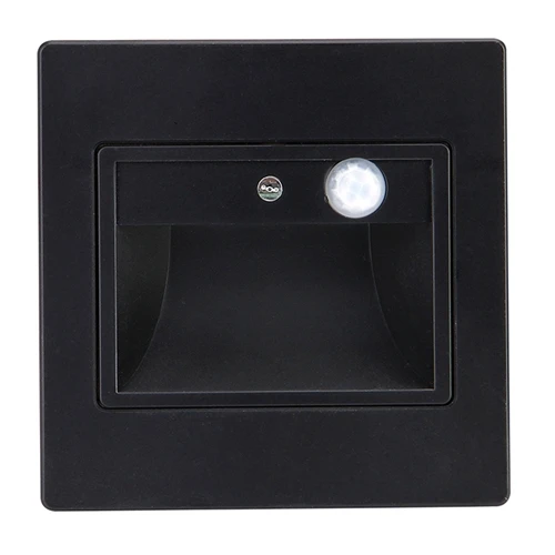 black no 86box Детектор движения PIR+ светильник с датчиком, светодиодный лестничный светильник s, светодиодный инфракрасный индукционный светильник для человеческого тела, утопленные в ступеньках, настенные светильники 86 коробок - Цвет абажура: black no 86box