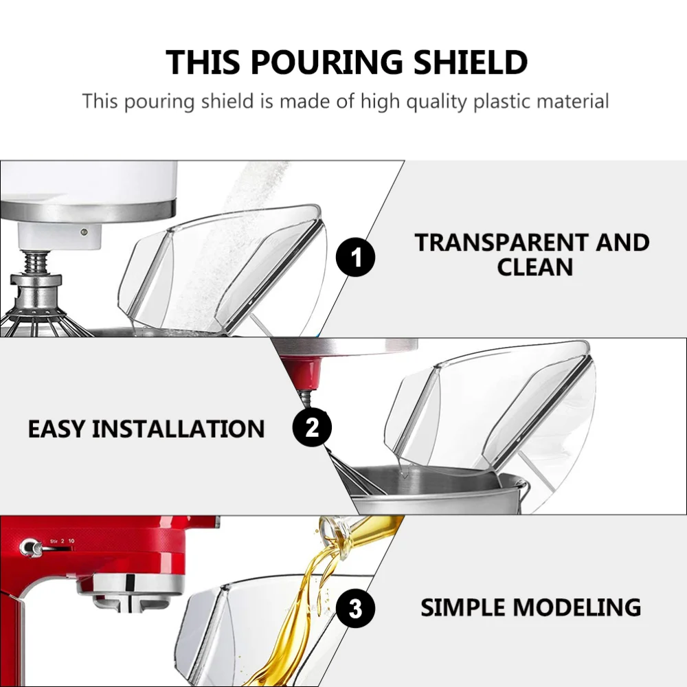 

Transparent Pouring Shield Oil-proof Food Processor Baffle Pouring Cover