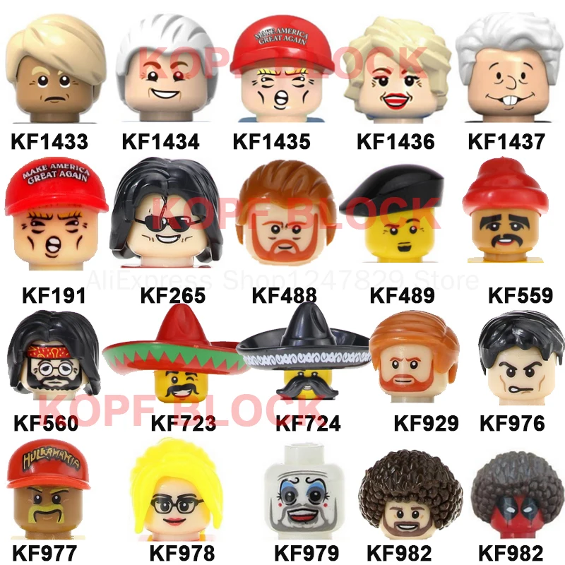 

2021 FamousFamous oil painter Joseph Robinette Biden Mexico USA President Hillary Mini Blocks Action Figures Head Kids Toys