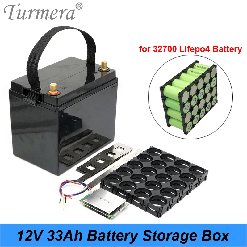 

Футляр для хранения батарей Turmera 12 в 33 а с держателем батареи 4 Х5 32700 Lifepo4, Φ A, баланс BMS, никелевый, для использования в системе фонарей или сол...