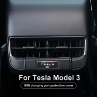 for tesla model 3 2021 rear exhaust outlet holes usb charging special protective cover interior modification accessories