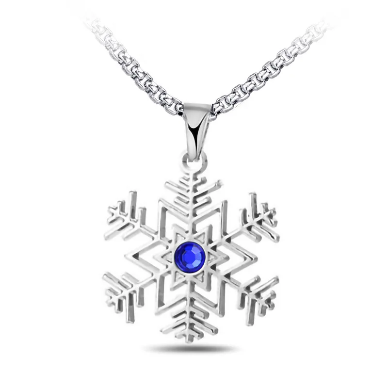

New Simple Fashion Pop Jewelry Snow Strange Fate Creative Silver Personalized Pendant Stainless Steel Chain Necklace