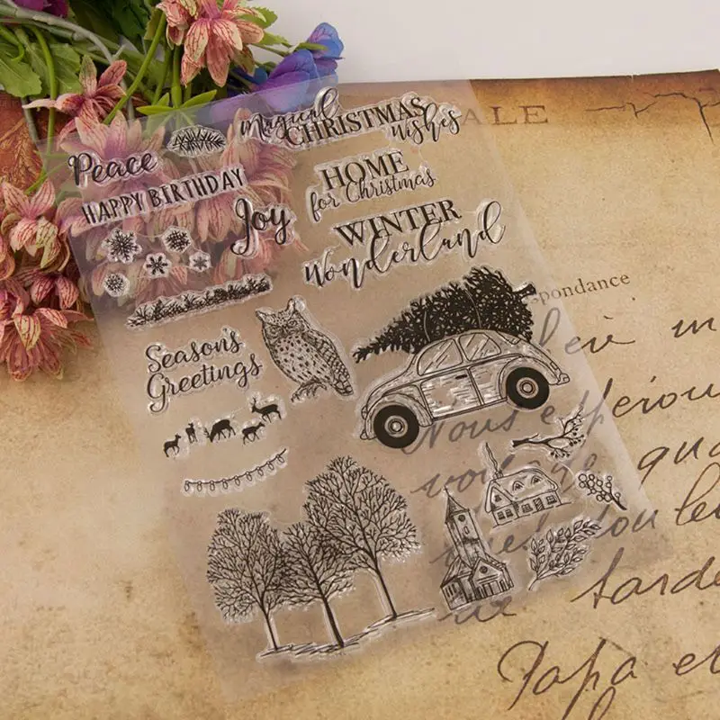 Owl Tree Silicone Clear Seal Stamp DIY Scrapbooking Embossing Photo Album Decor | Канцтовары для офиса и дома