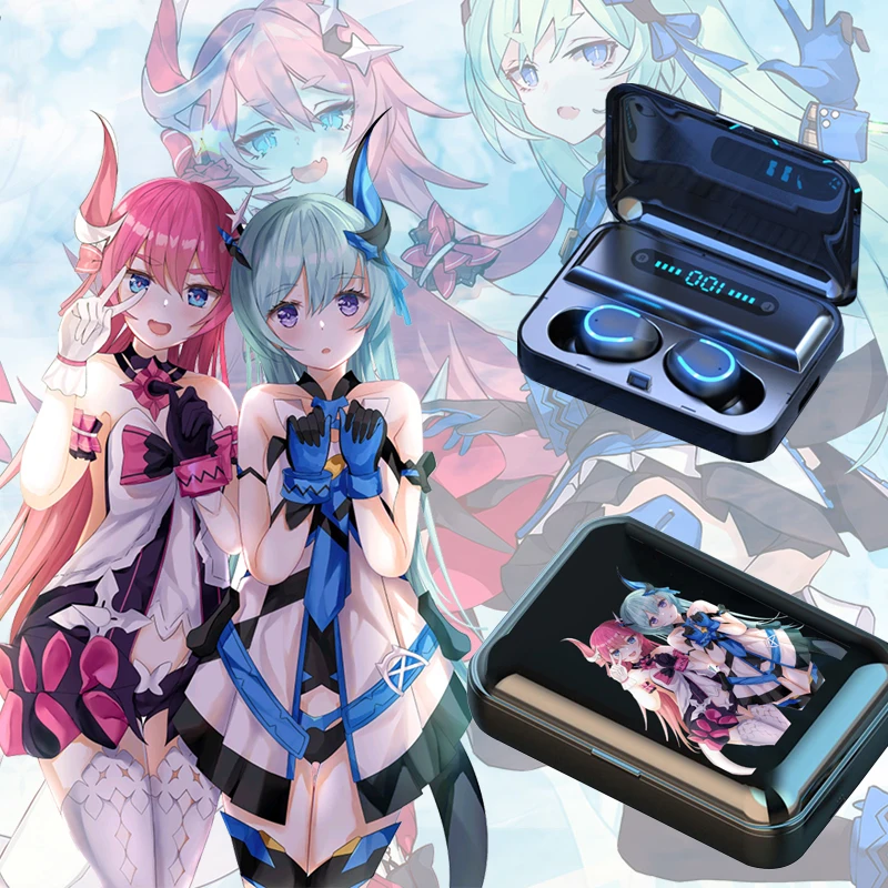 Игровые наушники Honkai Impact Bluetooth для Android беспроводные 5 0 зарядная коробка HD Аниме