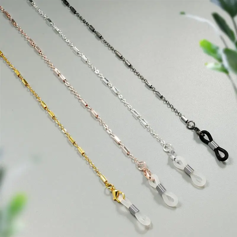 Simple 0 word clip square tube glasses chain type sunglasses masked gold lanyard |