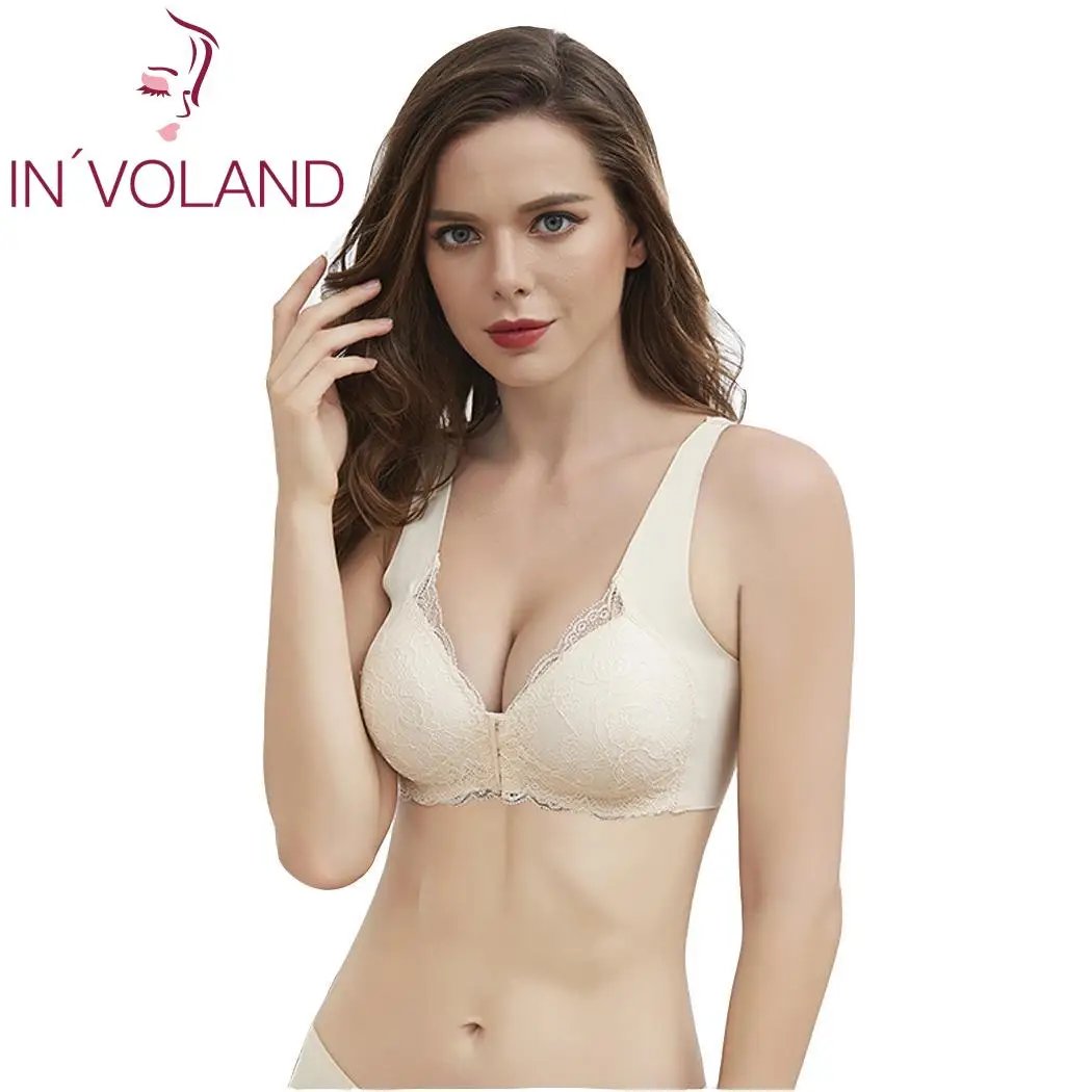 Женский бюстгальтер с застежкой спереди бесшовное нижнее белье мягкие