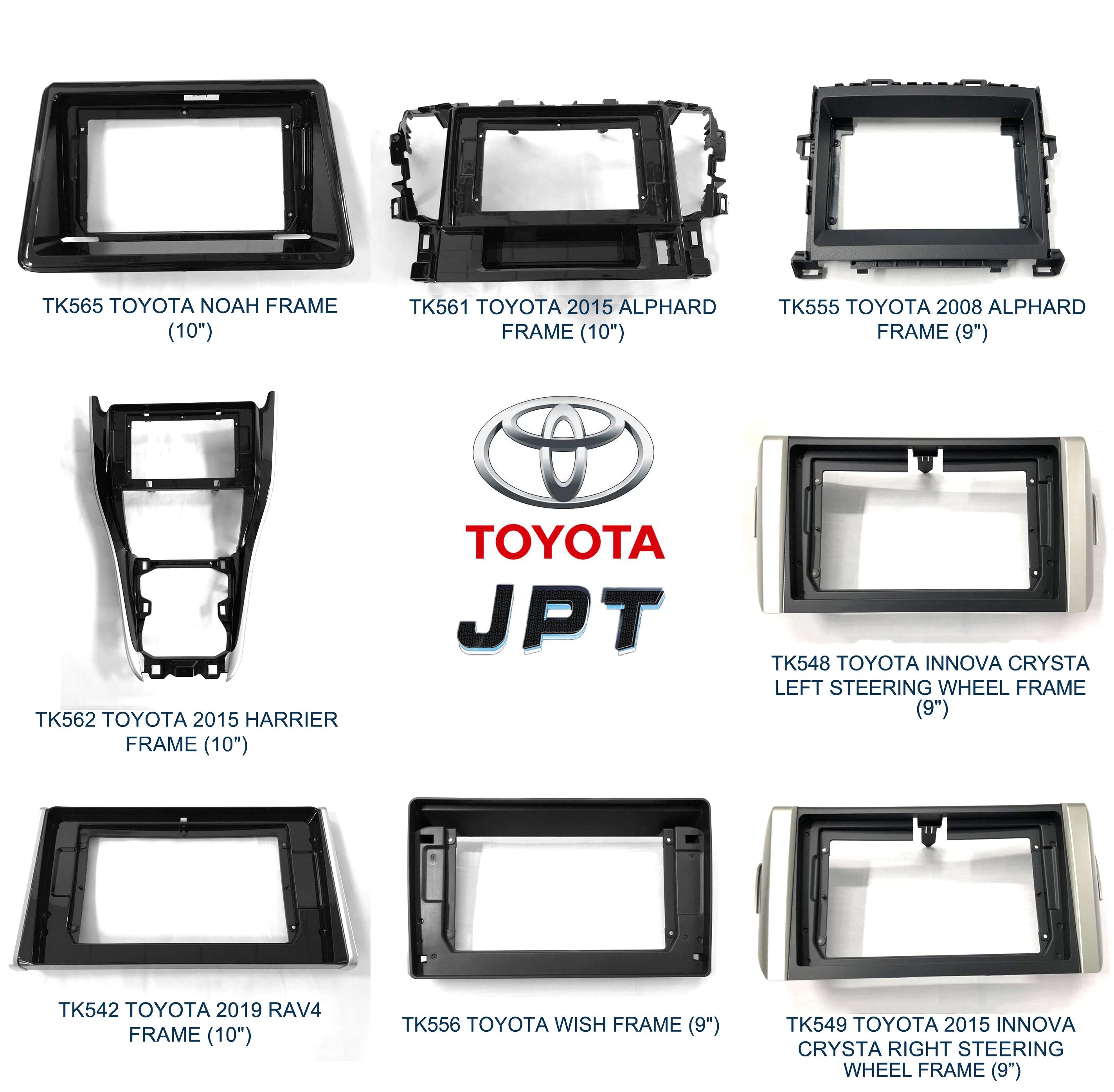 JPT Toyota серии CarPlay мультимедийный плеер framefor innova Crystal Alphard wish harrier Noah rav4 carframe 9 дюймов