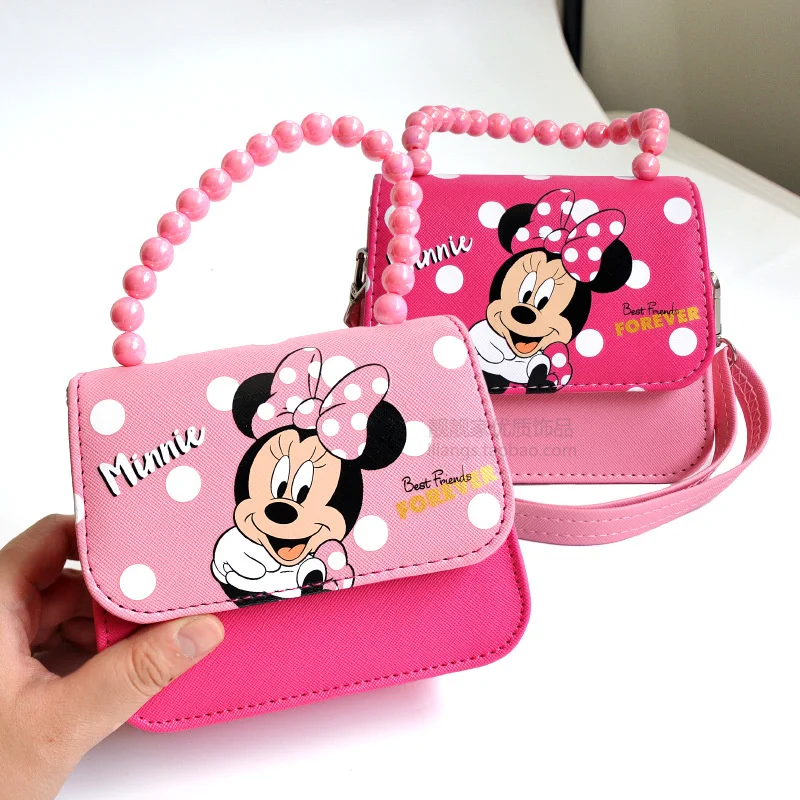 

Новая детская сумка Disney, мультяшная розовая поясная сумка Минни Маус, сумка на плечо, кошелек для монет, милая детская нагрудная мини-сумка, ...