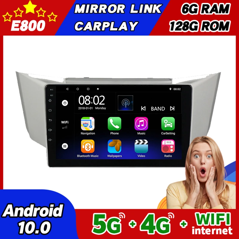 Новый 6 ГБ ОЗУ 128 rom навигации автомобильного радиоприемника GPS bluetooth плеер 9 дюймов