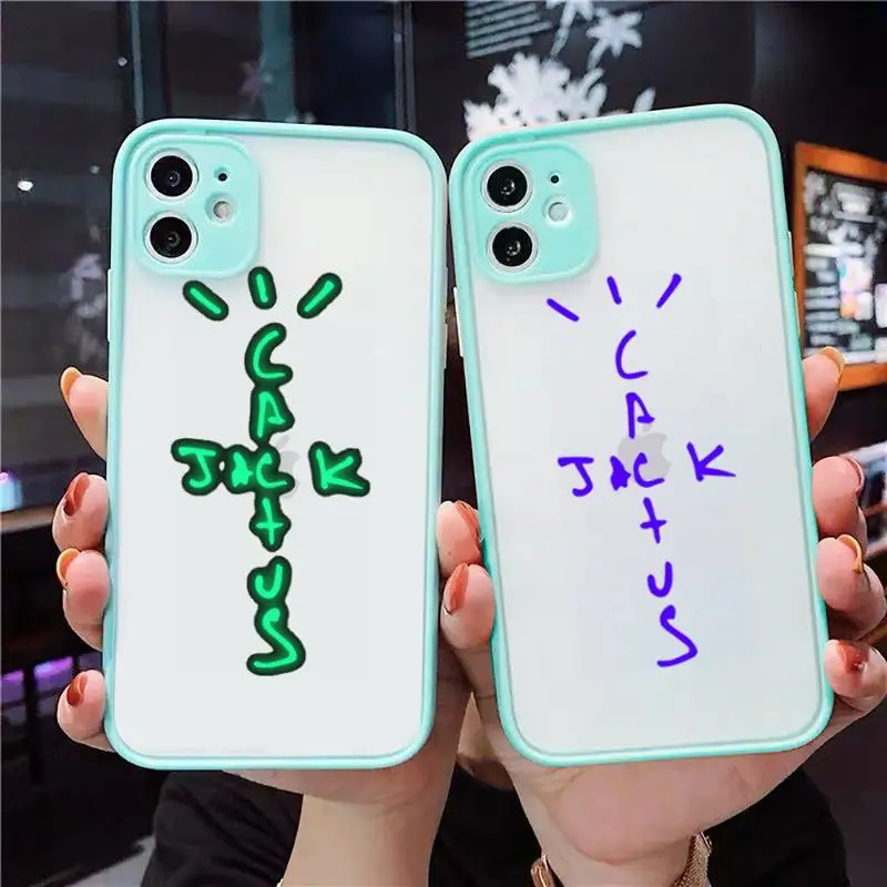 

cactus jack Phone Case Clear Funda matte transparent For blue iPhone 7 8 x xs xr 11 12 pro plus max mini