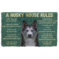 3d house rules husky dog doormat non slip door floor mats decor porch doormat