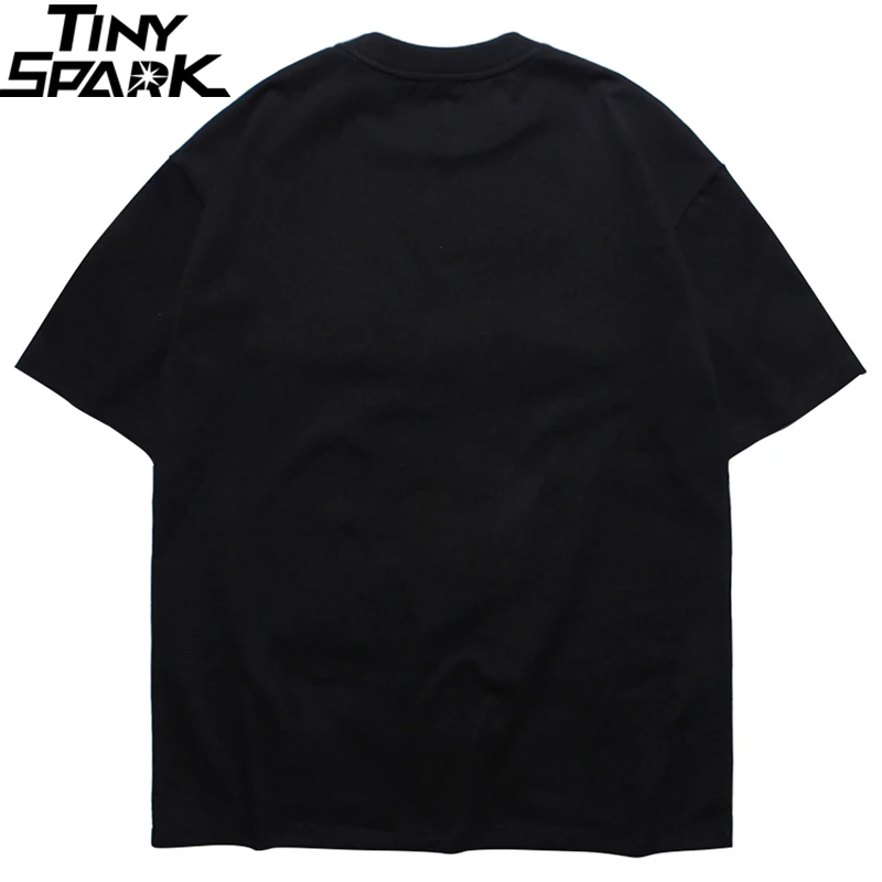 Мужская футболка с короткими рукавами летняя хлопковая черная в стиле Харадзюку